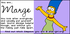 Which Simpsons character are you? I'm Marge.