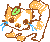scribbly orange and white cat