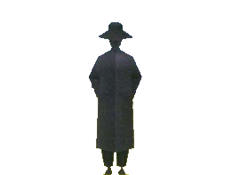 guy in a dark coat and hat