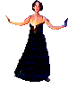 someone in a black dress spinning