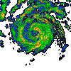 a view of a hurricane from a weather radar