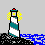 small pixel art of a lighthouse