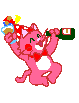 pink cartoon cat partying