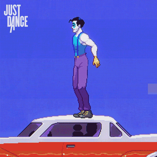a gif of the showman from Just Dance