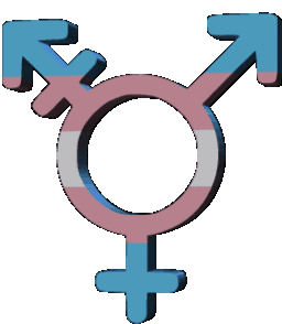 3-d rotating trans symbol in trans colors